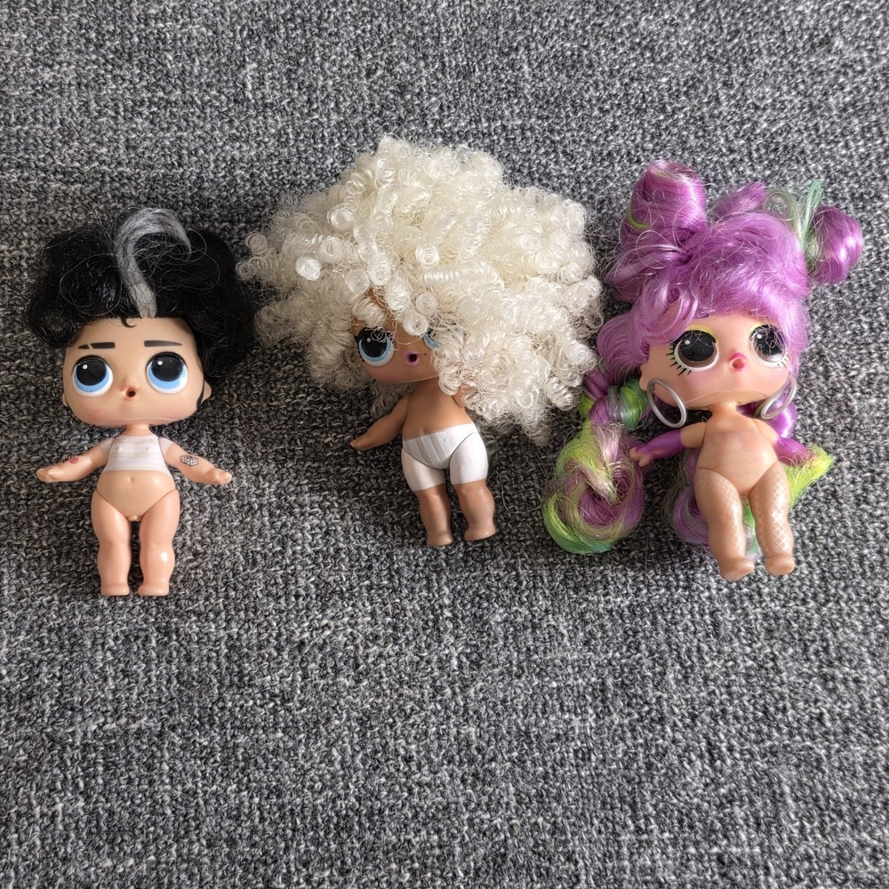L.O.L. Surprise! Hairgoals Dolls Lot Of 3 Toy Figures Tough Guy Alto M.C.N.Y.C